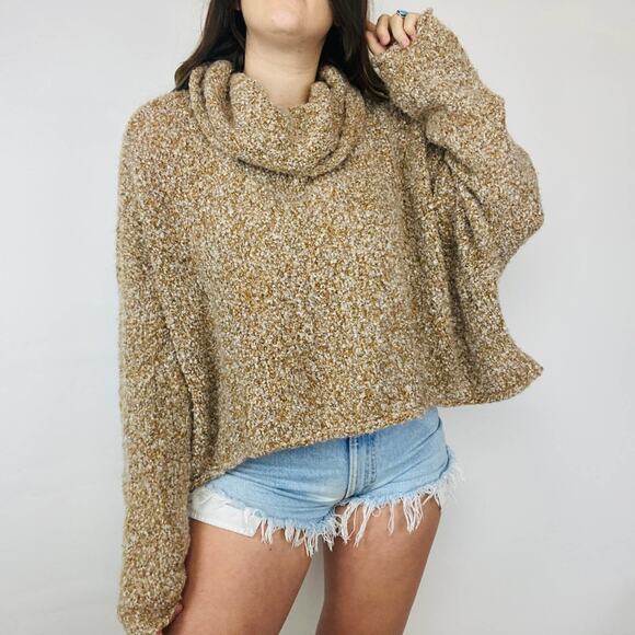 Free People Brown turtleneck boucle Knit Sweater - Picture 4 of 7